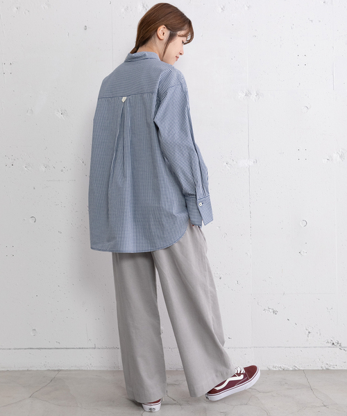 POU DOU DOU（プードゥドゥ）の「くっつきポケットレギュラーシャツ（シャツ/ブラウス・レディース・ブルー/レッド・M）」の13枚目の写真