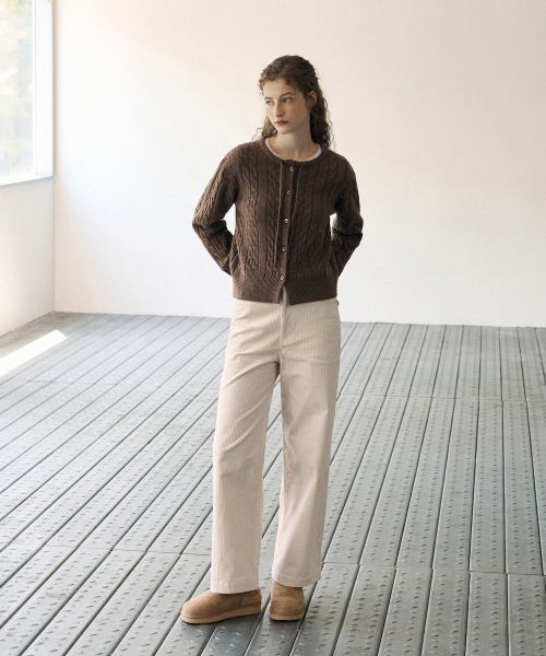 DRAWFIT WOMEN（ドローフィットウーマン）の「モディストケーブルリボンウールニットカーディガン[M.GREY]（カーディガン/ボレロ・レディース・その他・SMALL/MEDIUM）」の8枚目の写真