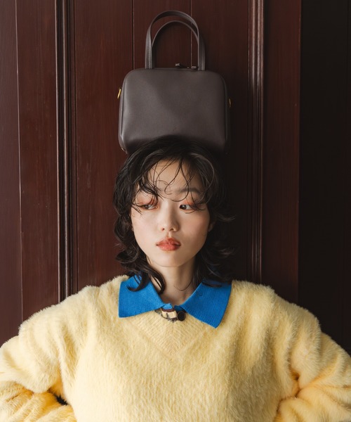 セール】【LA MARGE】スクエア レザー ミニボストン ショルダーバッグ