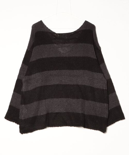 .KOM（ドットコム）の「A'GEM/9 × .kom 『.KOM/ドットケーオーエム』 Border Knit Top/【Y2K】2WAYボーダーニットトップ（ニット/セーター・レディース・ブラック/レッド・FREE）」の18枚目の写真