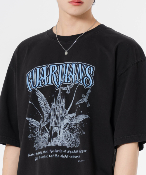 MOZMOZ(モズモズ)の「ガーディアンズ オーバーサイズ ピグメント 半袖Tシャツ ブラック(Tシャツ/カットソー・レディース・その他・M/XL/2XL)」の3枚目の写真