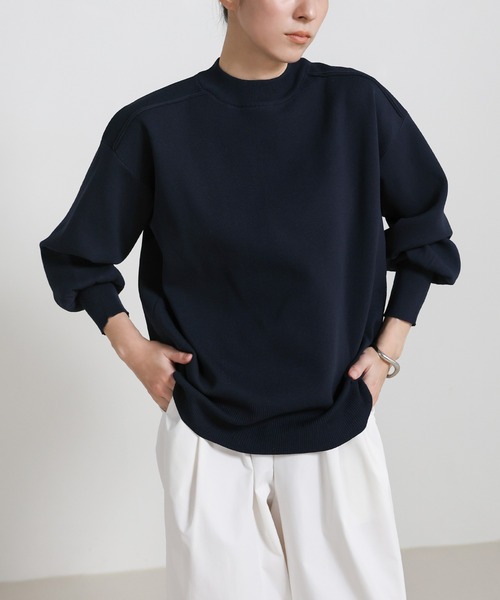 select MOCA(セレクトモカ)の「スポンディッシュスウェットライクニット(ニット/セーター・レディース・ネイビー/アイボリー/ブラック・FREE)」の1枚目の写真