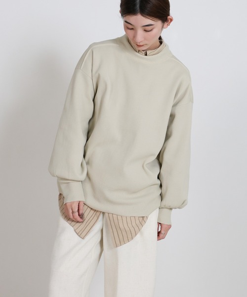 select MOCA(セレクトモカ)の「スポンディッシュスウェットライクニット(ニット/セーター・レディース・ネイビー/アイボリー/ブラック・FREE)」の2枚目の写真