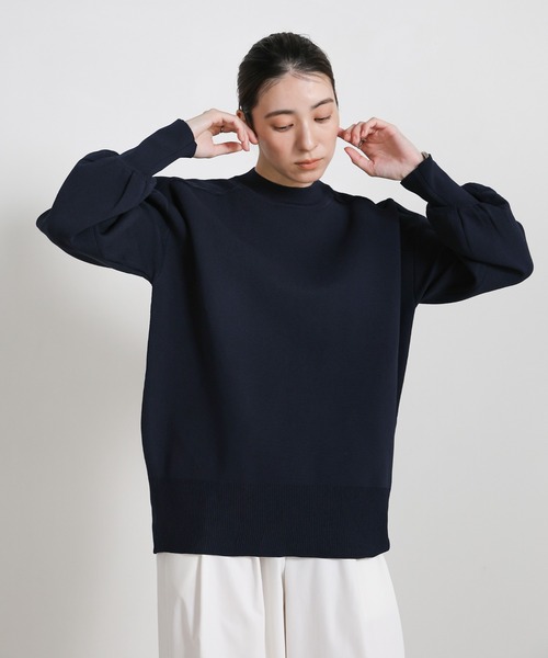 select MOCA(セレクトモカ)の「スポンディッシュスウェットライクニット(ニット/セーター・レディース・ネイビー/アイボリー/ブラック・FREE)」の11枚目の写真