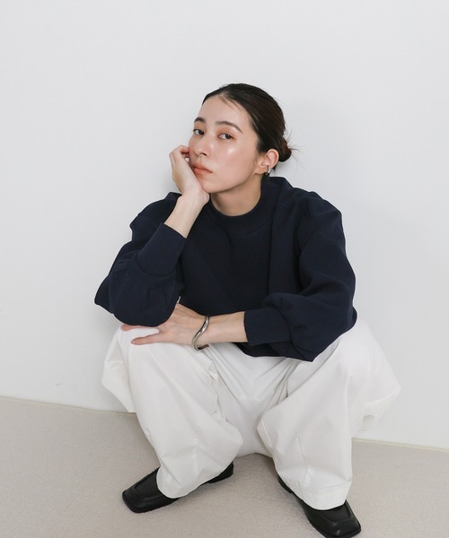 select MOCA(セレクトモカ)の「スポンディッシュスウェットライクニット(ニット/セーター・レディース・ネイビー/アイボリー/ブラック・FREE)」の16枚目の写真