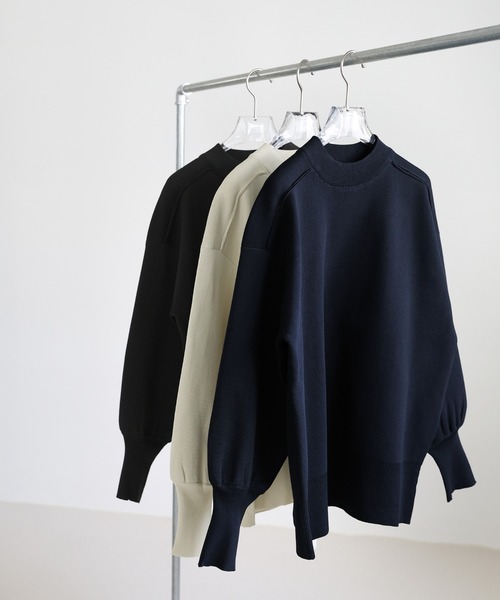 select MOCA(セレクトモカ)の「スポンディッシュスウェットライクニット(ニット/セーター・レディース・ネイビー/アイボリー/ブラック・FREE)」の18枚目の写真