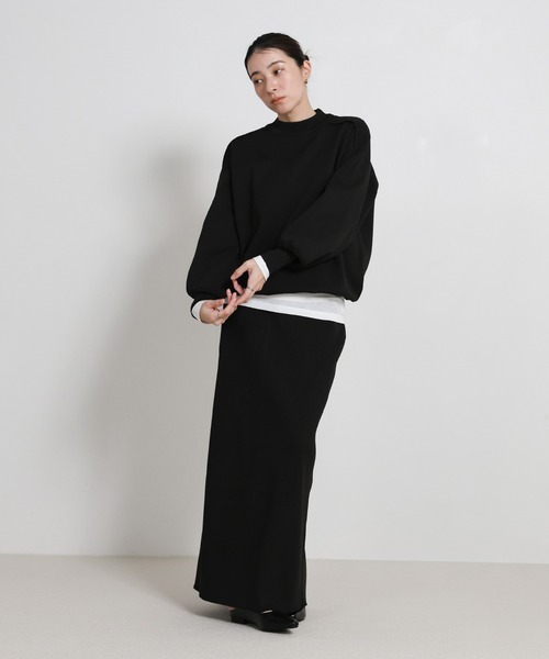 select MOCA(セレクトモカ)の「スポンディッシュスウェットライクニット(ニット/セーター・レディース・ネイビー/アイボリー/ブラック・FREE)」の6枚目の写真