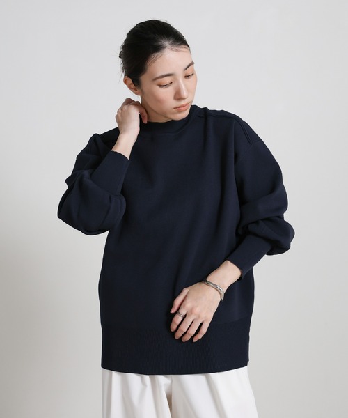 select MOCA(セレクトモカ)の「スポンディッシュスウェットライクニット(ニット/セーター・レディース・ネイビー/アイボリー/ブラック・FREE)」の15枚目の写真