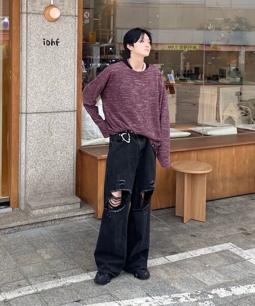 LXT（エルエックスティー）の「ソフトクロップニットロングスリーブ[バーガンディ]（Tシャツ/カットソー・メンズ・その他・LARGE/X-LARGE）」の5枚目の写真