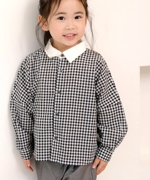 MAKE YOUR DAY（メイクユアデイ）の「ママとおそろいチェックとストライプのドルマンシャツ■80～140cm（シャツ/ブラウス）」