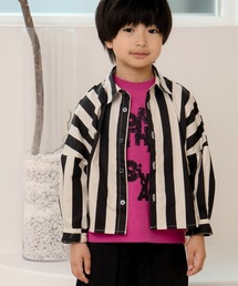 MAKE YOUR DAY | ママとおそろいチェックとストライプのドルマンシャツ■80～140cm(シャツ/ブラウス)