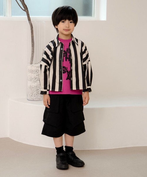 MAKE YOUR DAY（メイクユアデイ）の「ママとおそろいチェックとストライプのドルマンシャツ■80～140cm（シャツ/ブラウス・キッズ・チェック/イエロー/ブラック・80/90/100/110/120/130/140）」の11枚目の写真