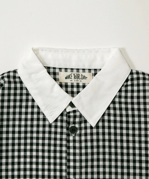 MAKE YOUR DAY（メイクユアデイ）の「ママとおそろいチェックとストライプのドルマンシャツ■80～140cm（シャツ/ブラウス・キッズ・チェック/イエロー/ブラック・80/90/100/110/120/130/140）」の19枚目の写真