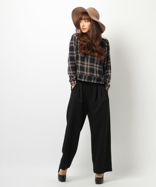 Heather（ヘザー）の「チェックＶニットソー  710859（Tシャツ/カットソー・レディース・ネイビー/ブラック/アイボリー・FREE）」の9枚目の写真