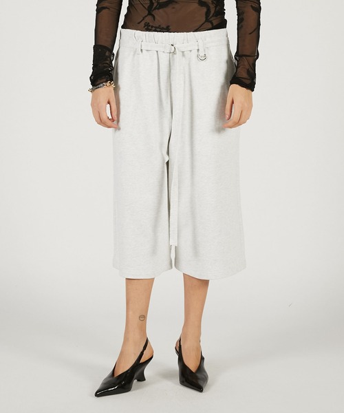 PRANK PROJECT（プランクプロジェクト）の「ベルテッドスウェットショーツ / Belted Sweat Shorts（スウェットパンツ・レディース・チャコールグレー/ベージュ/ライトグレー・36/38）」の13枚目の写真