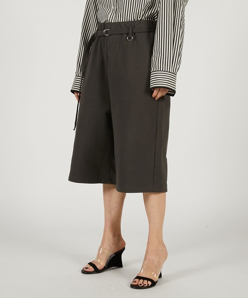 PRANK PROJECT（プランクプロジェクト）の「ベルテッドスウェットショーツ / Belted Sweat Shorts（スウェットパンツ・レディース・チャコールグレー/ベージュ/ライトグレー・36/38）」の10枚目の写真