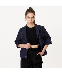 WunderGeist（ワンダーガイスト）の「オープンカラー半袖ストリングデニムジャケット中青（デニムジャケット）」