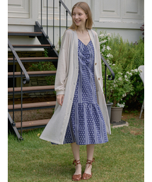 Linen Long Knit Cardigan - OATMEAL