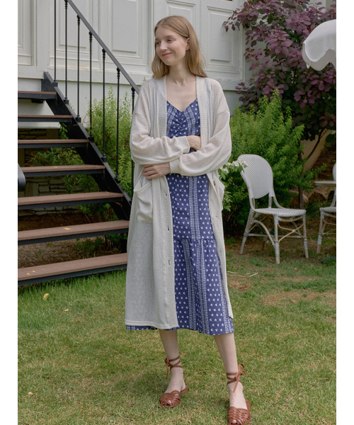 AVANT-G（アバン）の「Linen Long Knit Cardigan - OATMEAL（カーディガン/ボレロ・レディース・その他・FREE）」の2枚目の写真