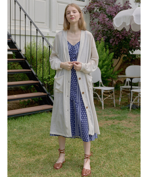 AVANT-G（アバン）の「Linen Long Knit Cardigan - OATMEAL（カーディガン/ボレロ・レディース・その他・FREE）」の3枚目の写真