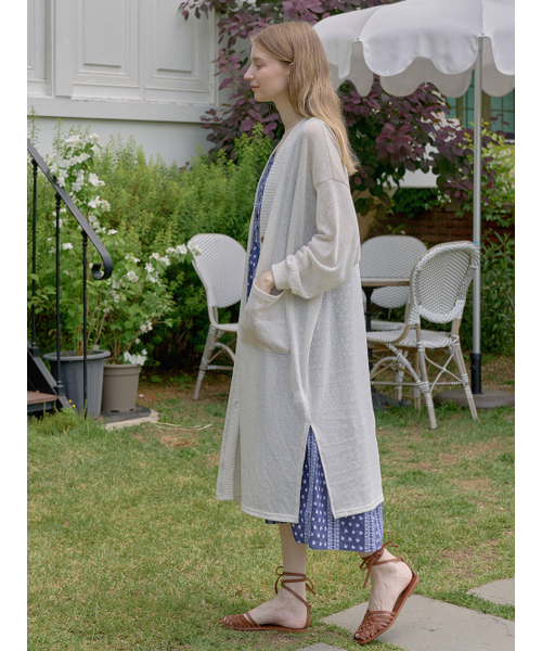 AVANT-G（アバン）の「Linen Long Knit Cardigan - OATMEAL（カーディガン/ボレロ・レディース・その他・FREE）」の4枚目の写真