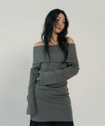 OFF SHOULDER TIED TOP (CHARCOAL)