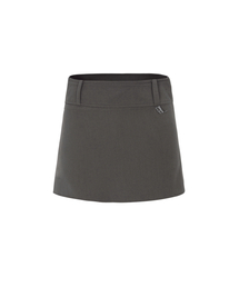 BELT MINI SKIRT-BROWN