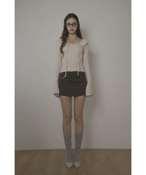 BELLIALEU(ベルリアル)の「BELT MINI SKIRT-BROWN(スカート・レディース・その他・SMALL)」の3枚目の写真