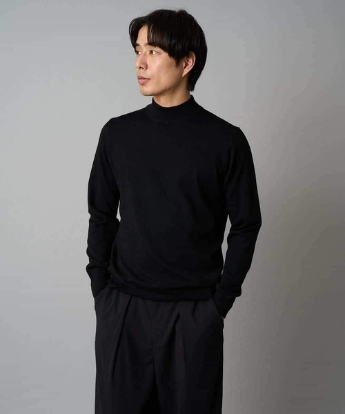 セール】【洗える】14ゲージスマートモックネックニット〈ON/OFF