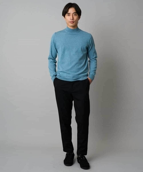 a.v.v（アーヴェヴェ）の「【洗える】14ゲージスマートモックネックニット〈ON/OFF SERIES〉（ニット/セーター・メンズ・ブラック/ミント・46/48）」の15枚目の写真