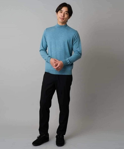 a.v.v（アーヴェヴェ）の「【洗える】14ゲージスマートモックネックニット〈ON/OFF SERIES〉（ニット/セーター・メンズ・ブラック/ミント・46/48）」の14枚目の写真