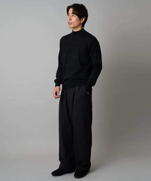 a.v.v（アーヴェヴェ）の「【洗える】14ゲージスマートモックネックニット〈ON/OFF SERIES〉（ニット/セーター・メンズ・ブラック/ミント・46/48）」の10枚目の写真