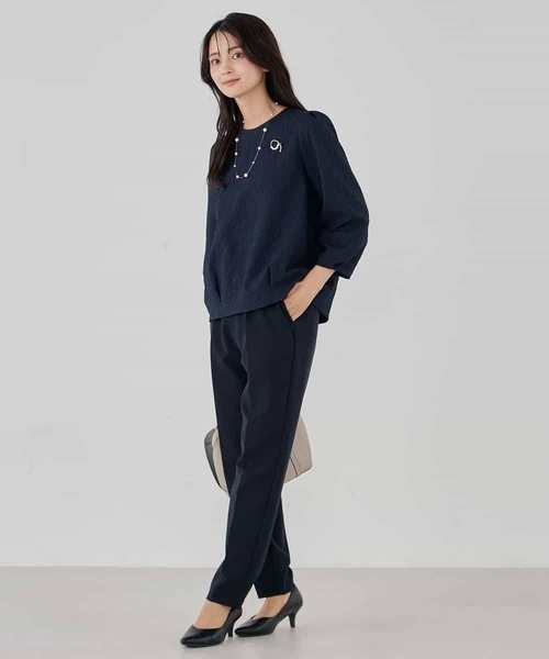 a.v.v（アーヴェヴェ）の「【洗える/ストレッチ/セットアップ対応】ダブルクロステーパードパンツ（その他パンツ・レディース・グレー系その他/ブラック/ネイビー・34/38/36/40/42）」の14枚目の写真