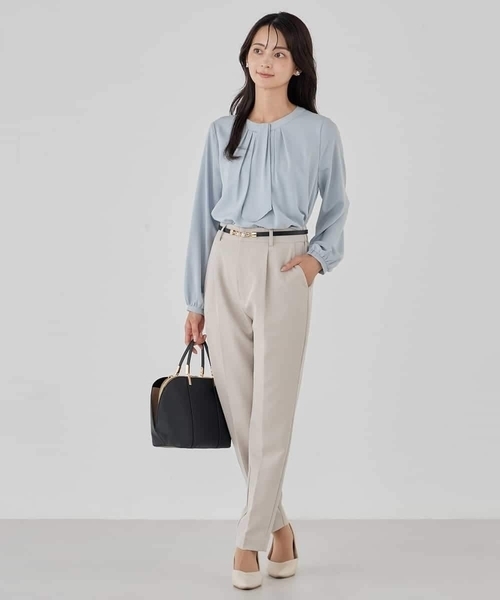 a.v.v（アーヴェヴェ）の「【洗える/ストレッチ/セットアップ対応】ダブルクロステーパードパンツ（その他パンツ・レディース・グレー系その他/ブラック/ネイビー・34/38/36/40/42）」の19枚目の写真