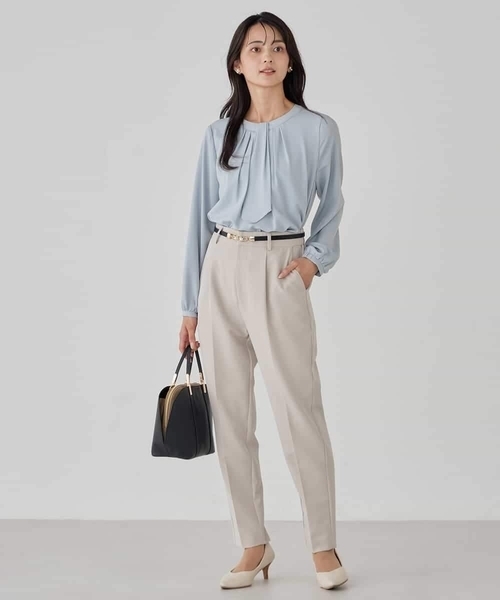 a.v.v（アーヴェヴェ）の「【洗える/ストレッチ/セットアップ対応】ダブルクロステーパードパンツ（その他パンツ・レディース・グレー系その他/ブラック/ネイビー・34/38/36/40/42）」の20枚目の写真