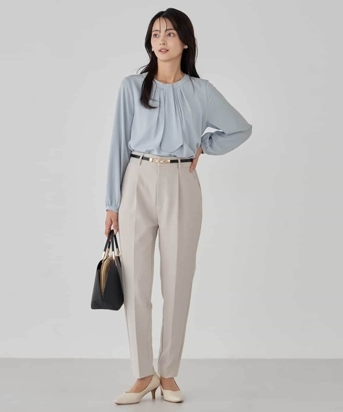 a.v.v（アーヴェヴェ）の「【洗える/ストレッチ/セットアップ対応】ダブルクロステーパードパンツ（その他パンツ・レディース・グレー系その他/ブラック/ネイビー・34/38/36/40/42）」の21枚目の写真