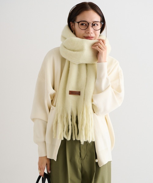 ラベル付きフリンジボリュームマフラー（マフラー）｜Bonjour Sagan