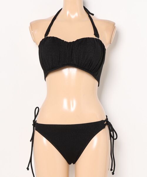 軽い着け心地でしっかり盛れる【楽盛り水着】 ラメギャザーワイヤー