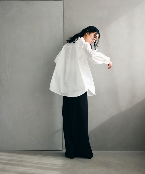 Lutim by u(ルチバイユー)の「フリルカラークラシカルブラウス(シャツ/ブラウス・レディース・ブラック/ホワイト/ブラウン・FREE)」の17枚目の写真