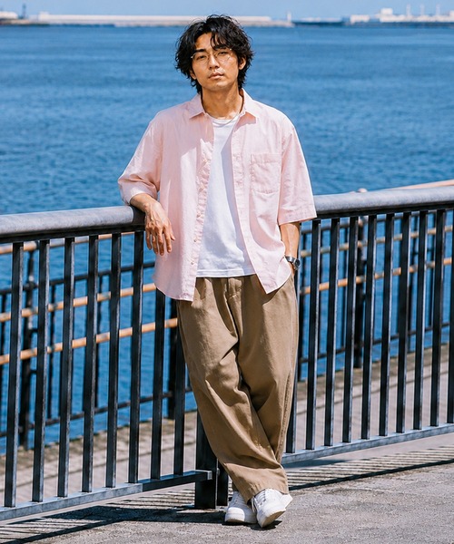 ZIP FIVE（ジップファイブ）の「パナマ レギュラーカラー7分袖シャツ（シャツ/ブラウス・メンズ・ネイビー系/ブルー/ホワイト系/ブラック/ホワイト/ピンク/ネイビー系1/ミント/ベージュ・MEDIUM/LARGE/X-LARGE）」の15枚目の写真