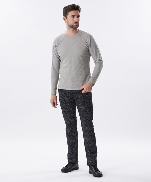 EPOCA UOMO(エポカウォモ)の「トライアングルブリスターロングTシャツ(Tシャツ/カットソー・メンズ・グレー系その他/ブラック/ホワイト・46/48)」の10枚目の写真