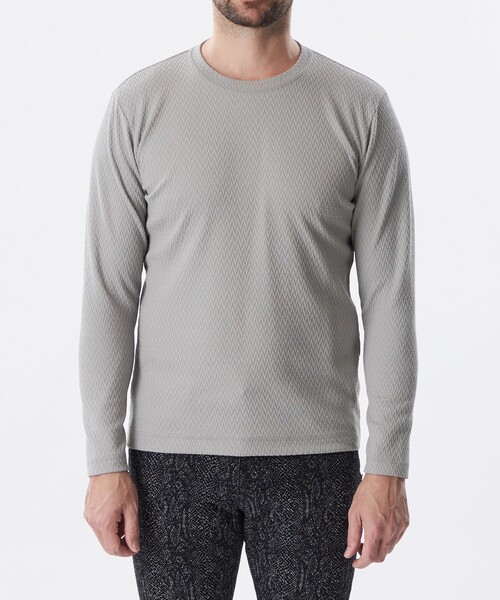EPOCA UOMO(エポカウォモ)の「トライアングルブリスターロングTシャツ(Tシャツ/カットソー・メンズ・グレー系その他/ブラック/ホワイト・46/48)」の8枚目の写真