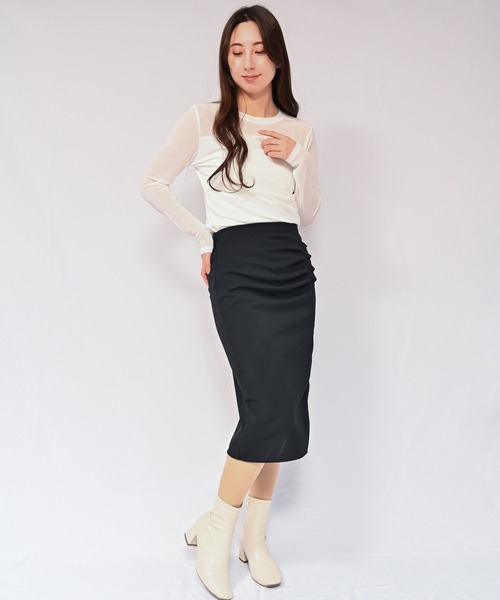 Alite cloth(アリーテクロス)の「シースルーカットソー(Tシャツ/カットソー・レディース・ブラウン/ホワイト/ブラック・FREE)」の4枚目の写真