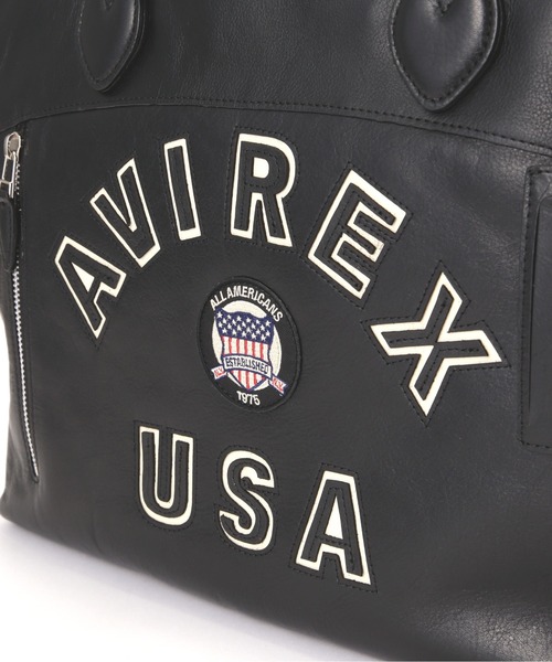 AVIREX(アヴィレックス)の「VARSITY LEATHER 2WAY TOTE BAG / AVX5627(トートバッグ・レディース・ブラック・F)」の15枚目の写真