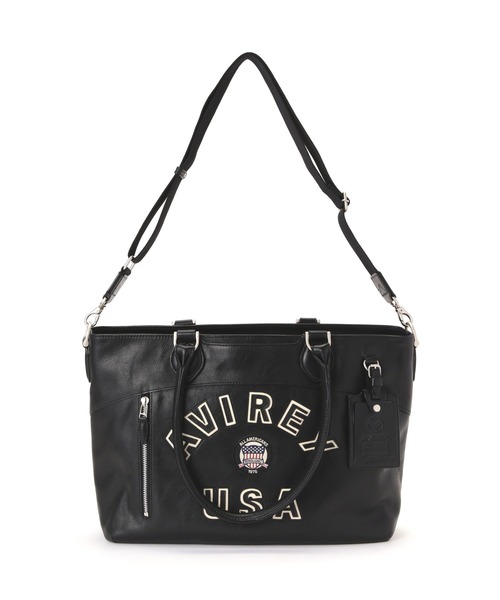 AVIREX(アヴィレックス)の「VARSITY LEATHER 2WAY TOTE BAG / AVX5627(トートバッグ・レディース・ブラック・F)」の19枚目の写真