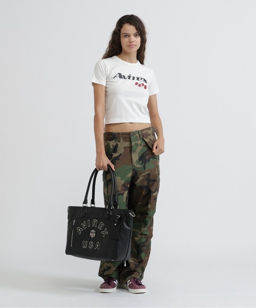 AVIREX(アヴィレックス)の「VARSITY LEATHER 2WAY TOTE BAG / AVX5627(トートバッグ・レディース・ブラック・F)」の18枚目の写真