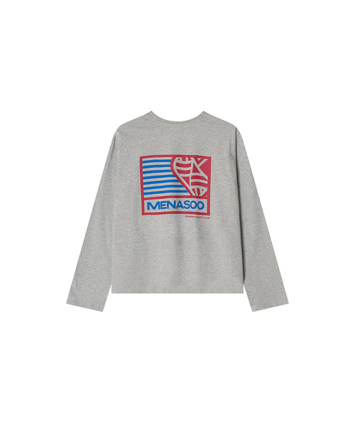 MENASOO(ミナス)の「Menasoo Hearttrack Long Sleeve T Shirt_Melange(Tシャツ/カットソー・レディース・グレー・LARGE/F)」の1枚目の写真