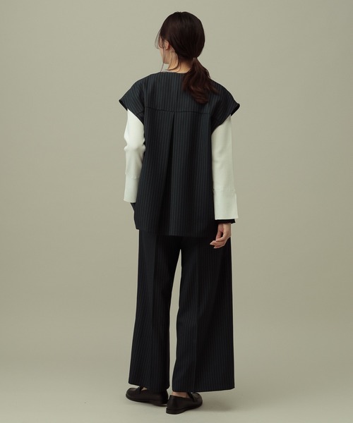 LAKOLE（ラコレ）の「【セレモニー／卒入式にも】＜多機能素材＞パウダリーツイルジレ / 638612（ベスト・レディース・ネイビー系8/チャコールグレー/グレー・FREE）」の8枚目の写真