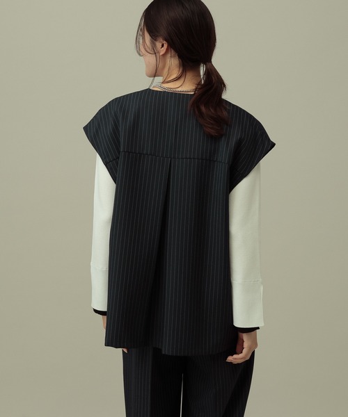 LAKOLE（ラコレ）の「【セレモニー／卒入式にも】＜多機能素材＞パウダリーツイルジレ / 638612（ベスト・レディース・ネイビー系8/チャコールグレー/グレー・FREE）」の13枚目の写真