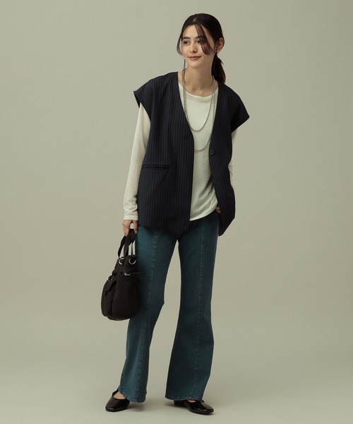 LAKOLE（ラコレ）の「【セレモニー／卒入式にも】＜多機能素材＞パウダリーツイルジレ / 638612（ベスト・レディース・ネイビー系8/チャコールグレー/グレー・FREE）」の15枚目の写真